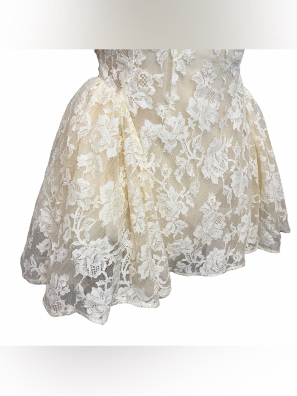 NWT MISS ROSIER Boutique Euphemia Cream White Floral Lace Mini Dress - Picture 8 of 14